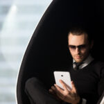 man with tablet