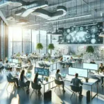 "Meta Horizon testing AI-powered coworking environments for U.S. freelancers, showcasing innovative technology and collaborative workspace design."