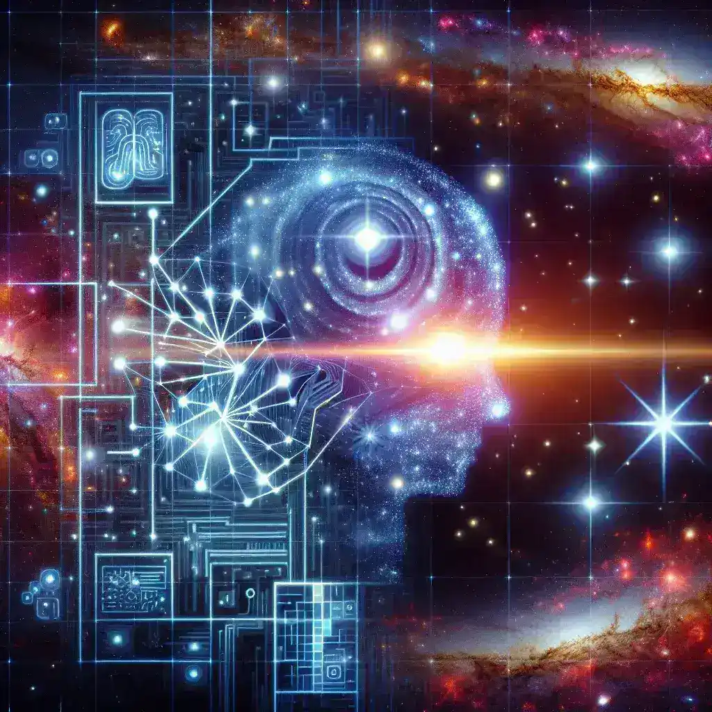 "AI algorithms used to simulate star formation processes in low metallicity galaxies, showcasing intricate cosmic structures and stellar development."